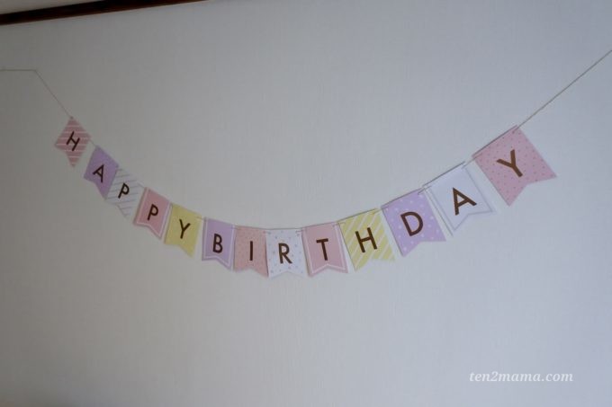 1歳誕生日飾りつけ ダイソーガーランド